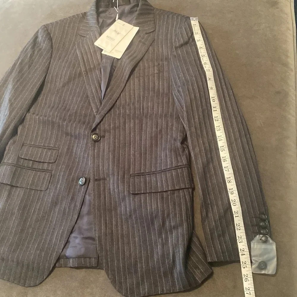 Men’s Pinstripe Suit Jacket Blazer 2 Button Notched Lapel Size 38 NWT